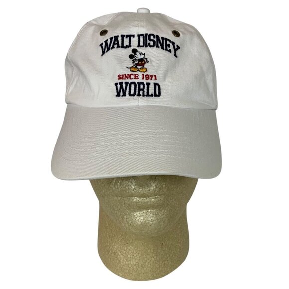 Walt Disney World Since 1971 Mickey Mouse White Embroidered Baseball Cap Adjusta - Picture 1 of 10